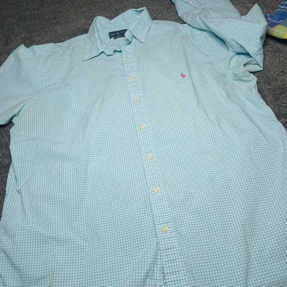 Ralph Lauren Classic Fit Gingham Button Down Shirt XLT Tall - Picture 5 of 13